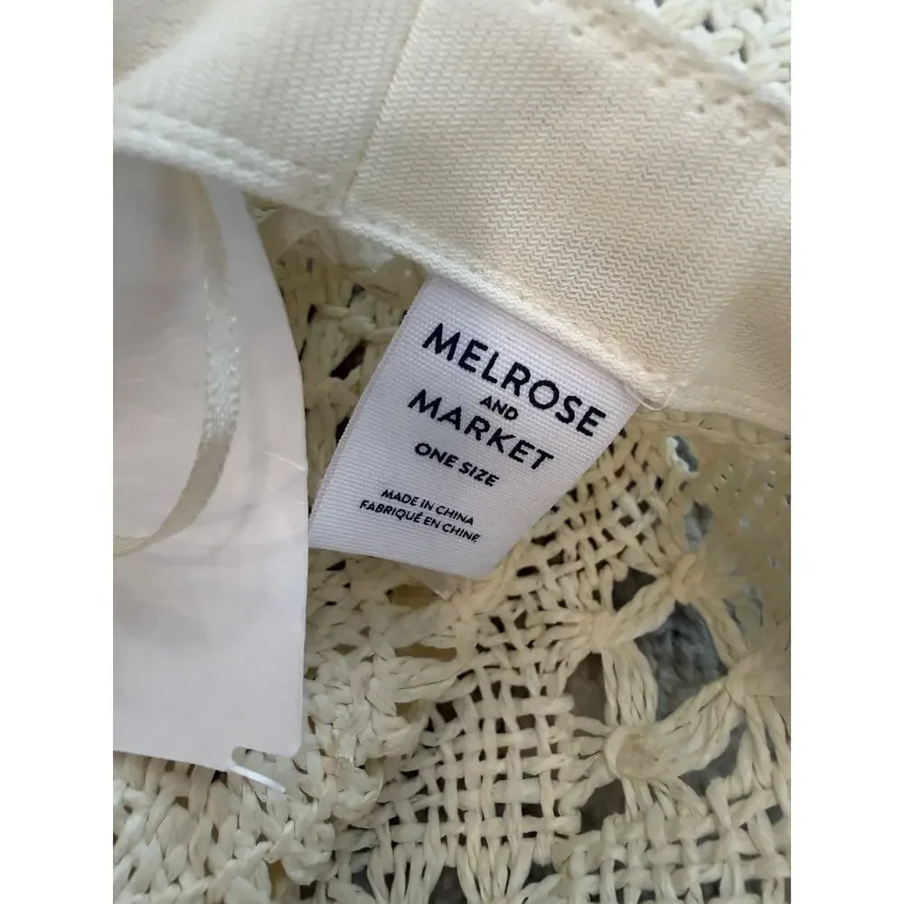 Melrose & Market Straw Hat Natural One Size NWT